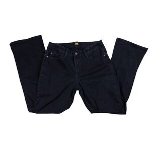 Lee Flare Jeans Women 8 Short Black Good Mid Rise Slim Fit Denim 101CMBEW8